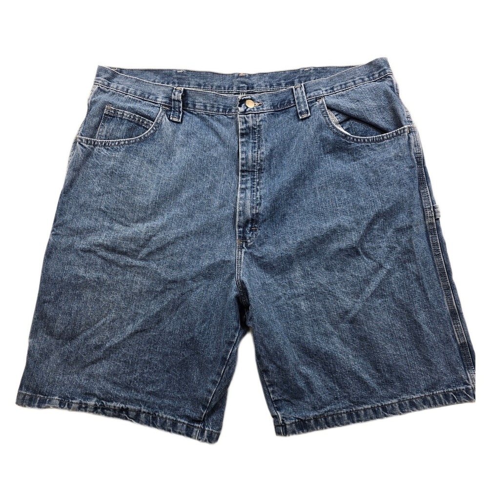 Wrangler Denim Carpenter Shorts Mens 42 Blue Jean 100% Cotton Utility